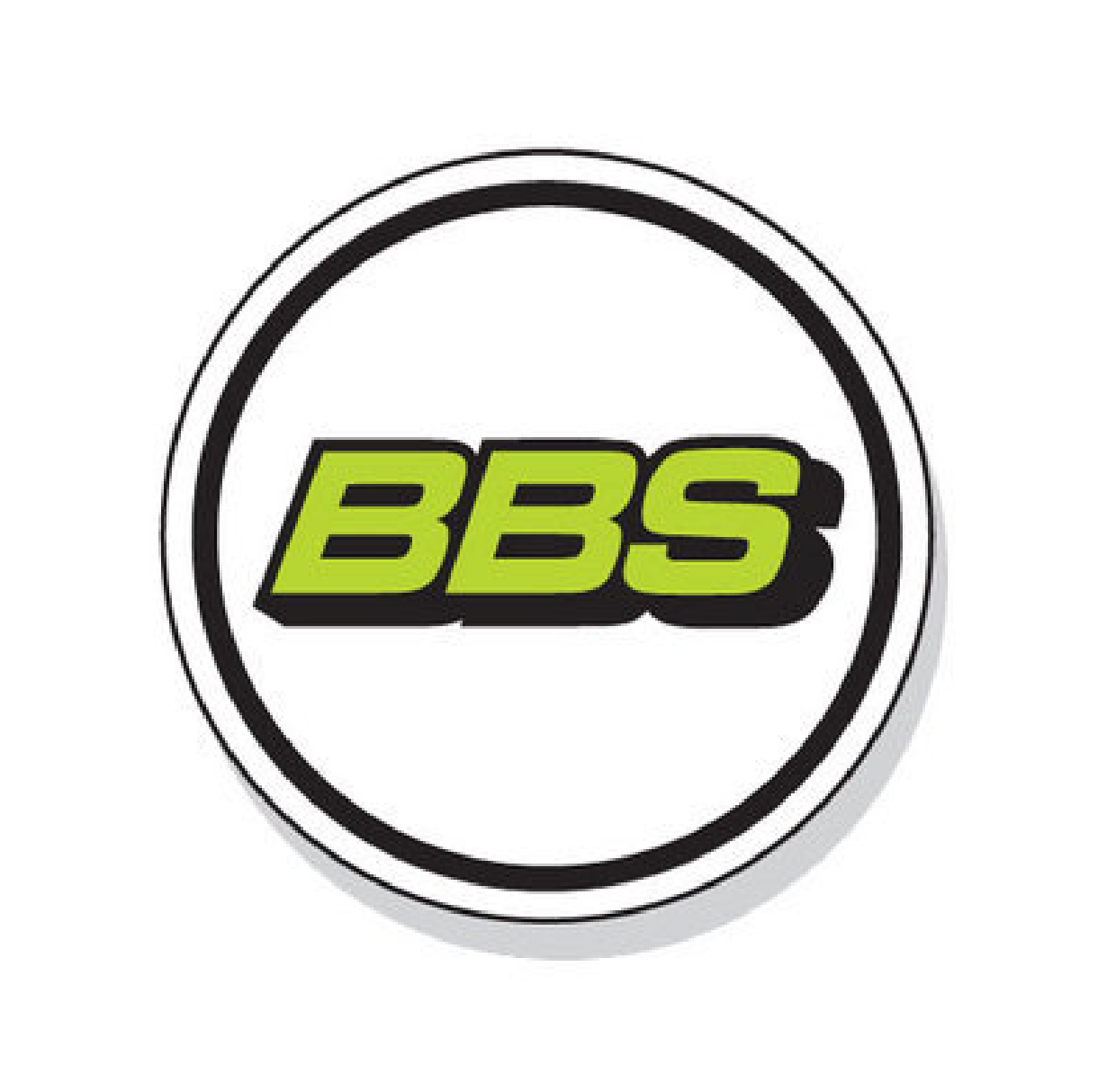 Wheel Centers - BBS Lime Green over White