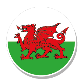 Wheel Centers - Welsh Flag