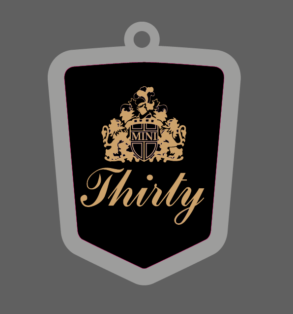 Thirty Badge Keyring